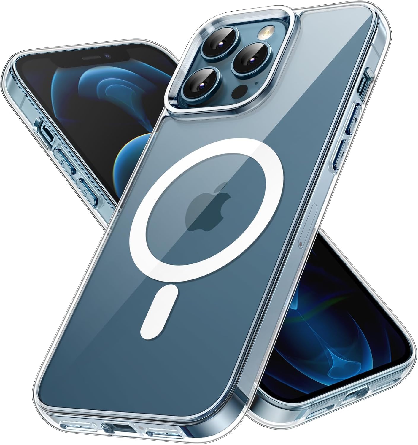 NISHTECH Silicone iPhone 12 Pro Max Magnetic Transparent Back Case